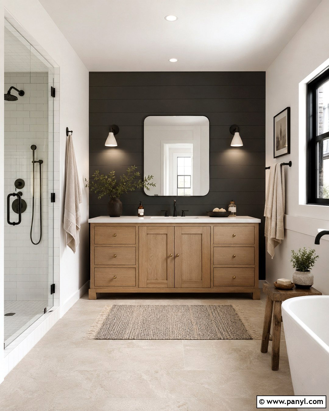 Charcoal Gray Farmhouse Bathroom - 20 Farmhouse Bathroom Paint Colors Wall Ideas