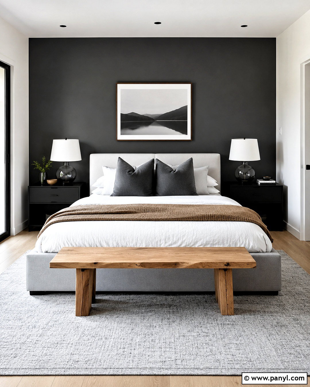 Charcoal Gray Feature Wall Bedroom - 20 dark feature wall bedroom ideas