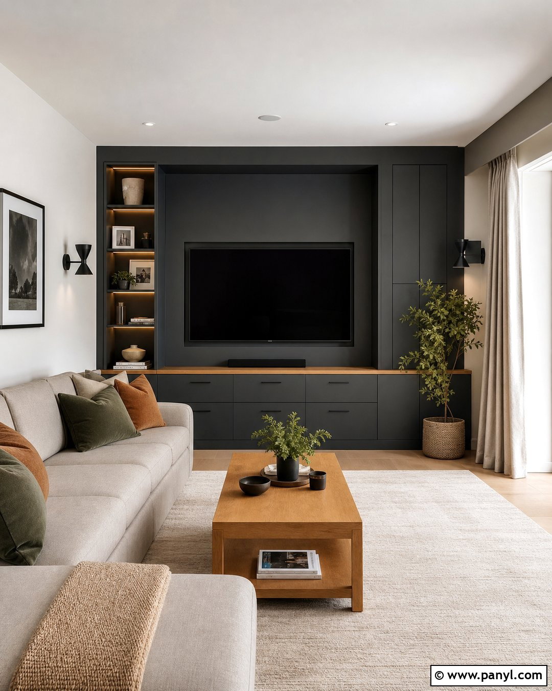Charcoal Gray Feature Wall - 30 Feature Wall Colours