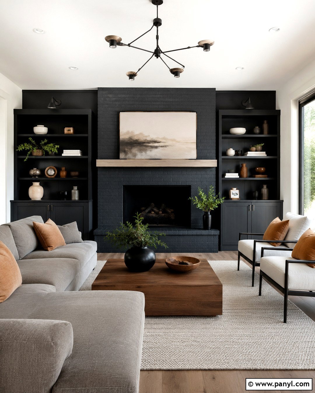 Charcoal Gray Fireplace Wall - 20 Accent Color On Fireplace Wall Ideas