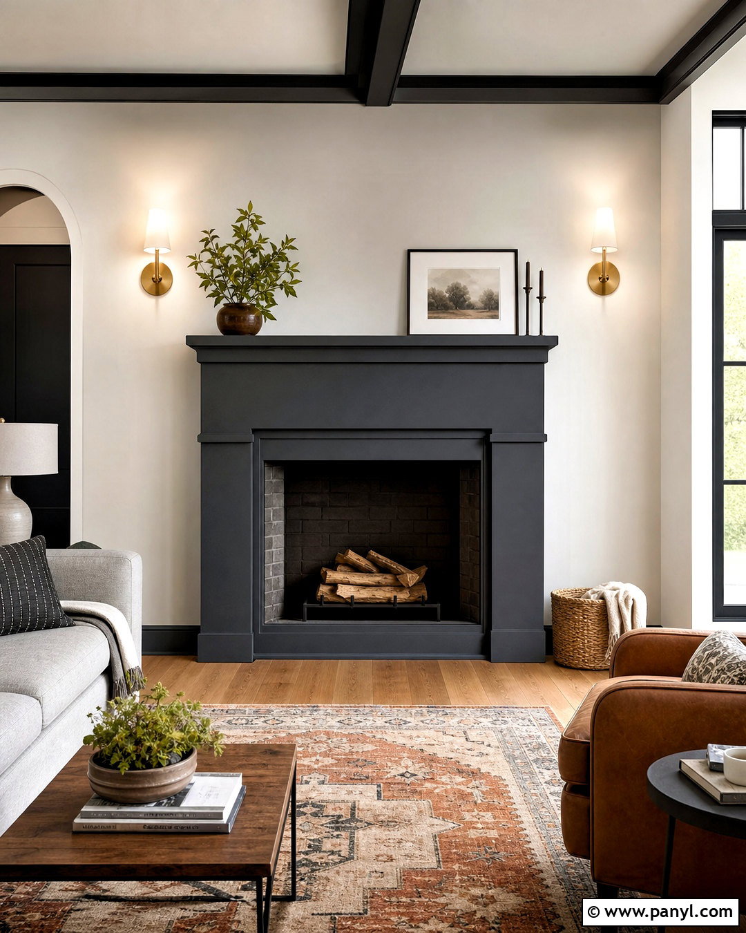 Charcoal Gray Fireplace - 20 fireplace painting ideas