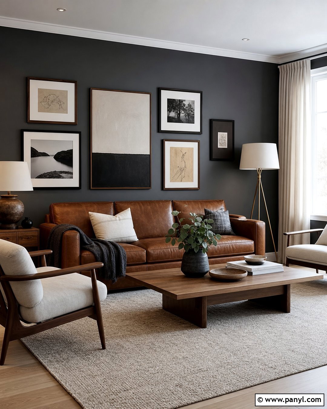 Charcoal Gray Gallery Wall - 25 Gallery Wall Colors