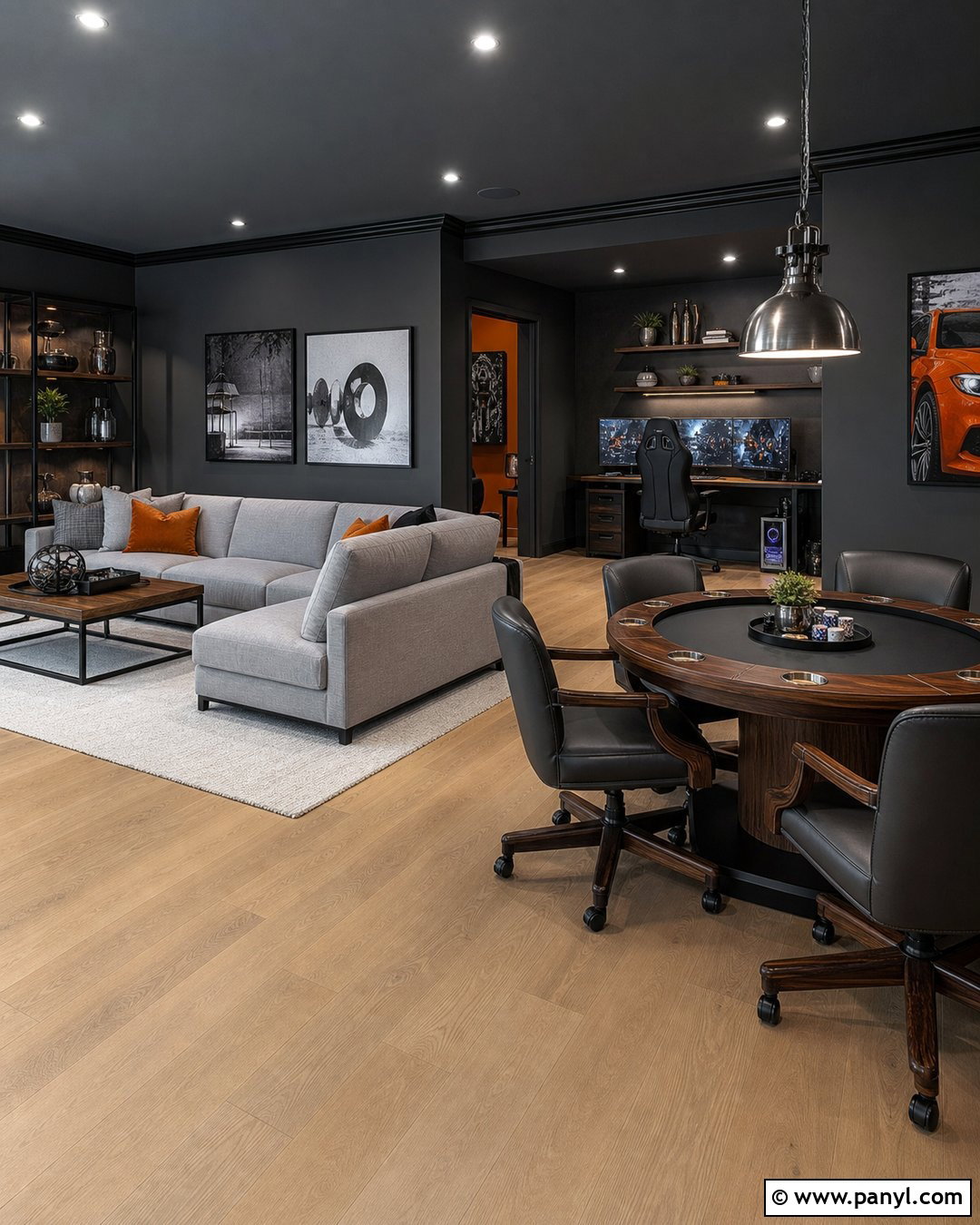 Charcoal Gray Game Room - 20 Best Wall Color For Game Room Ideas