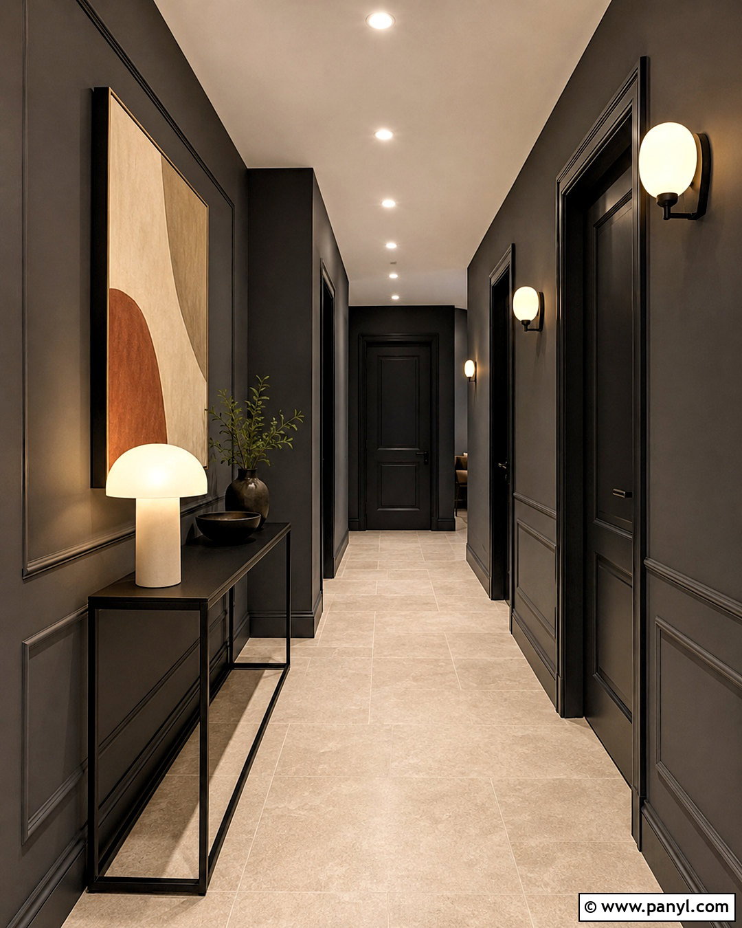 Charcoal Gray Hallway - 20 moody hallway ideas