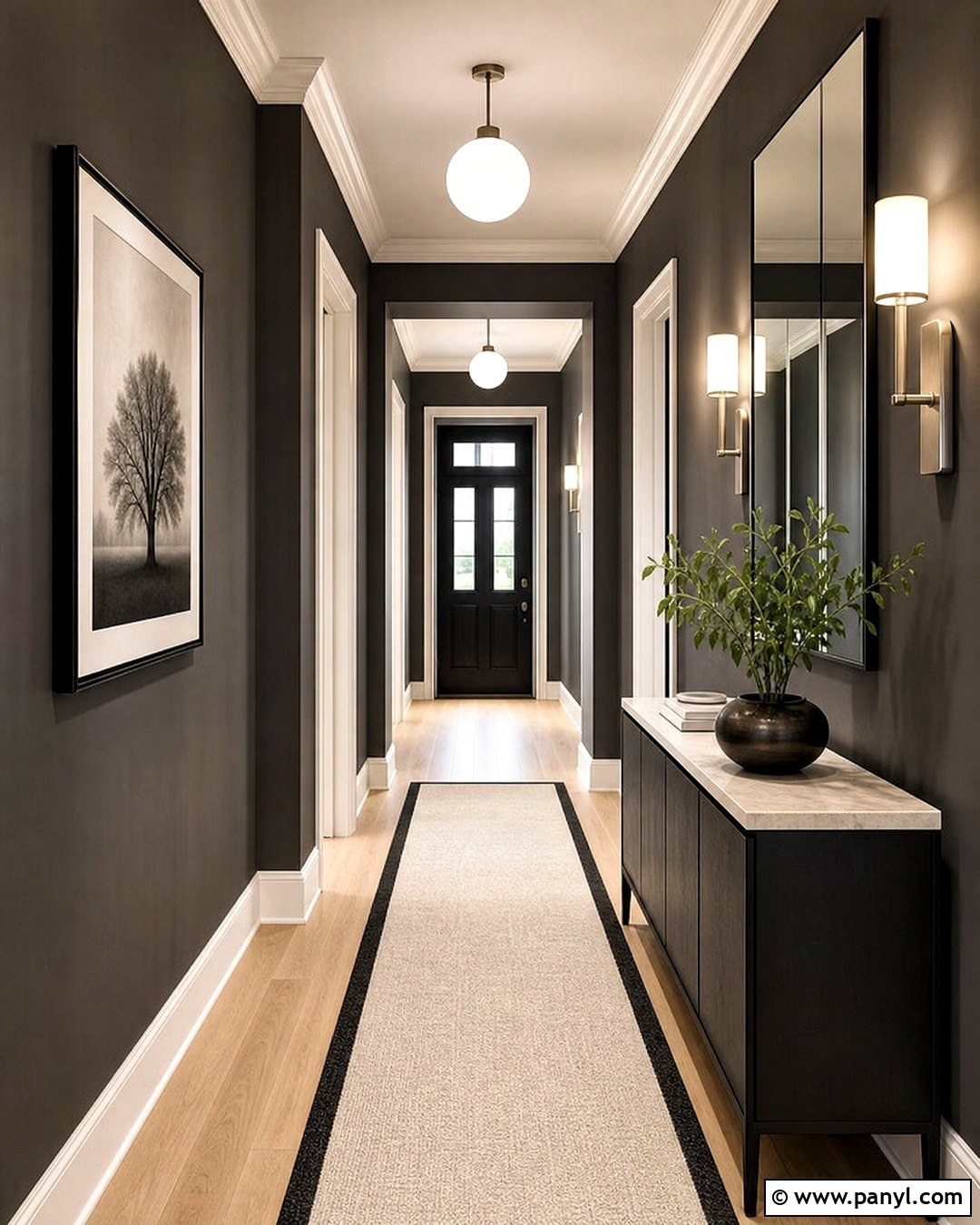 Charcoal Gray Hallway - 20 hallway colour schemes