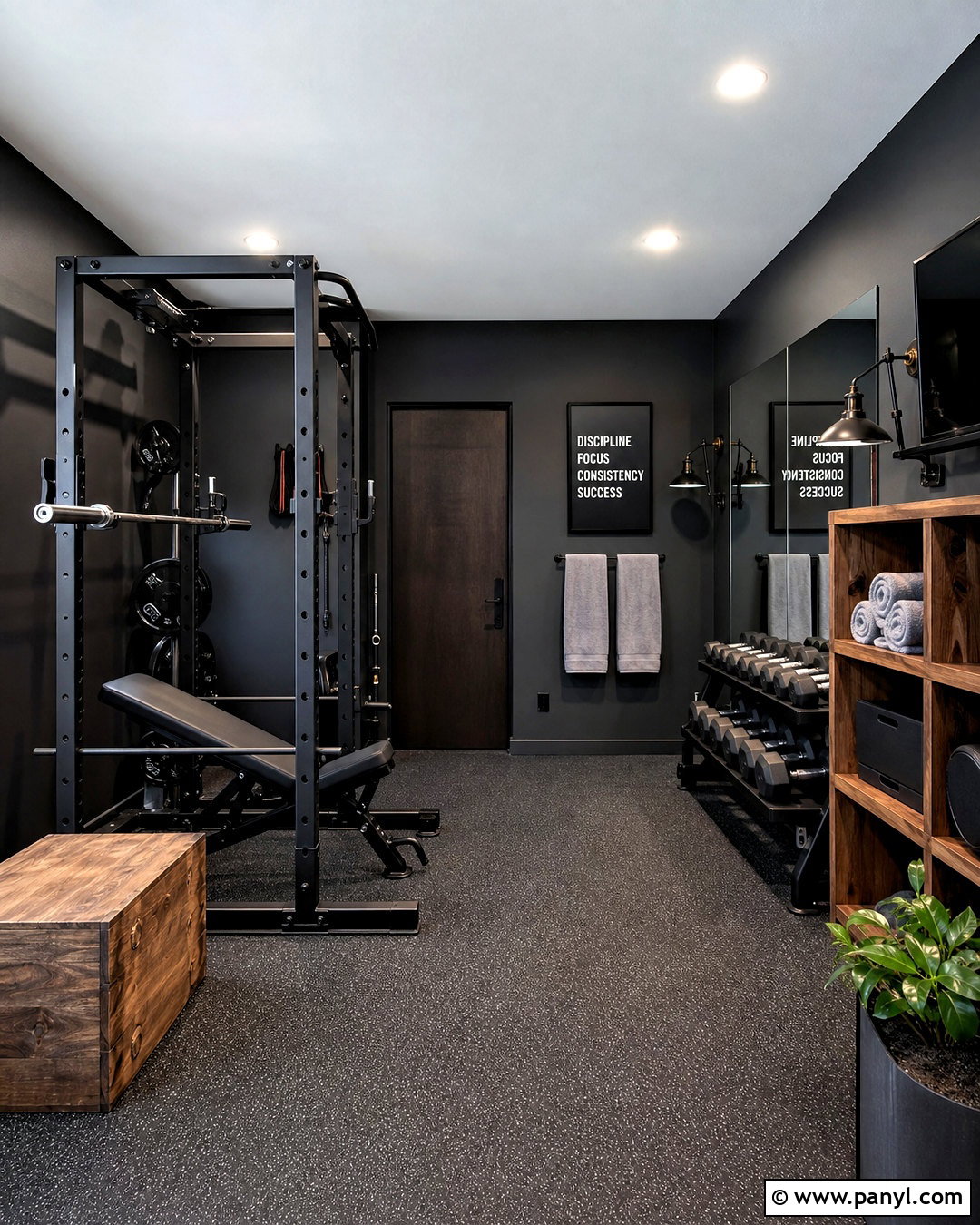 Charcoal Gray Home Gym - 20 home gym colors paint ideas