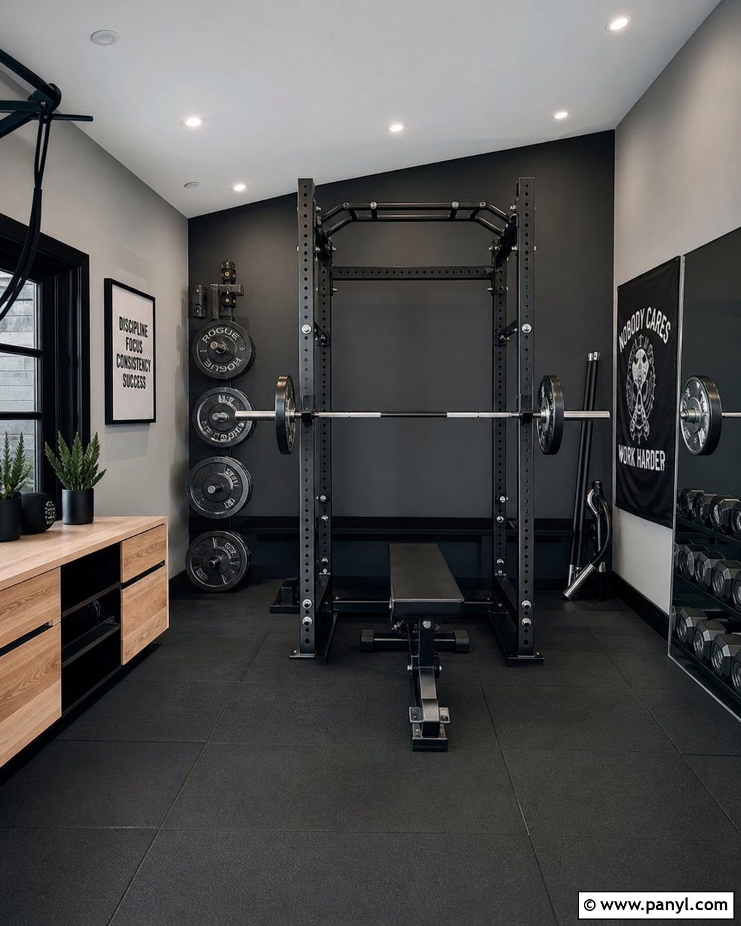 Charcoal Gray Home Gym Walls - 30 Home Gym Wall Color Ideas