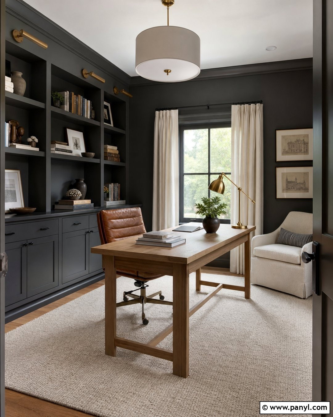 Charcoal Gray Home Office Wall Color - 25 Elegant Wall Colors