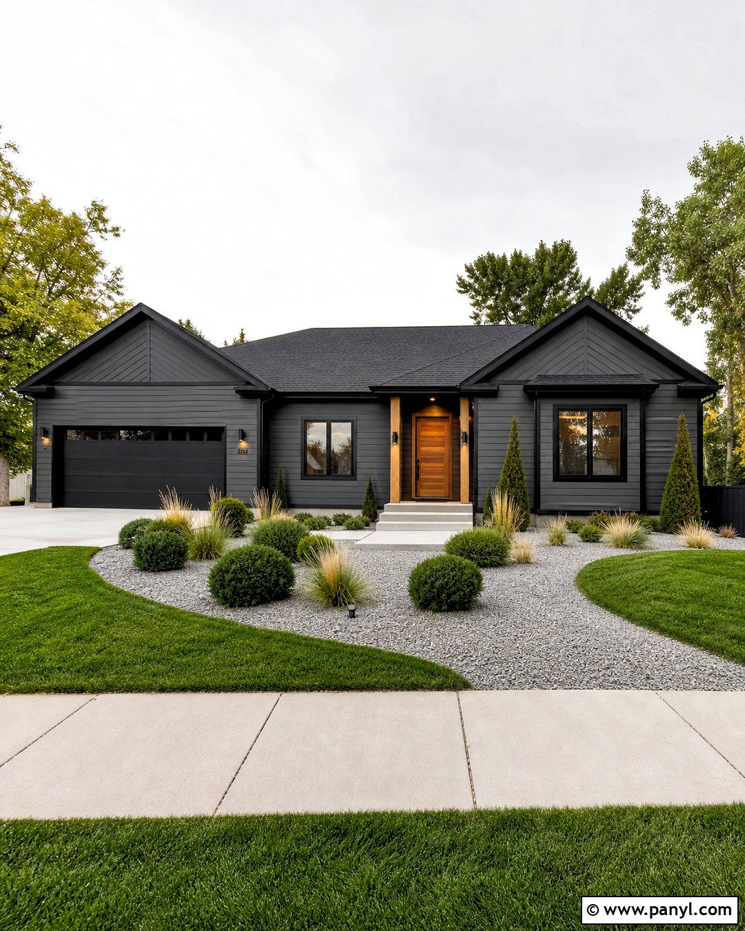 Charcoal Gray House Color With Black Trim - 20 house color ideas