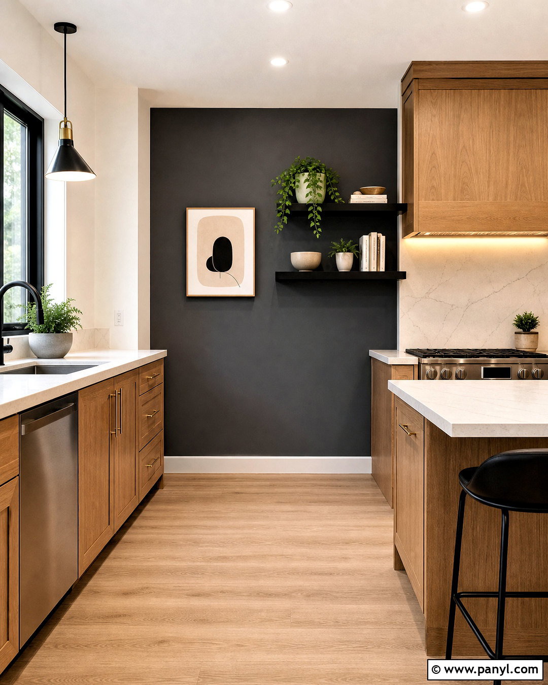 Charcoal Gray Kitchen Accent Wall - 20 kitchen paint color ideas for walls