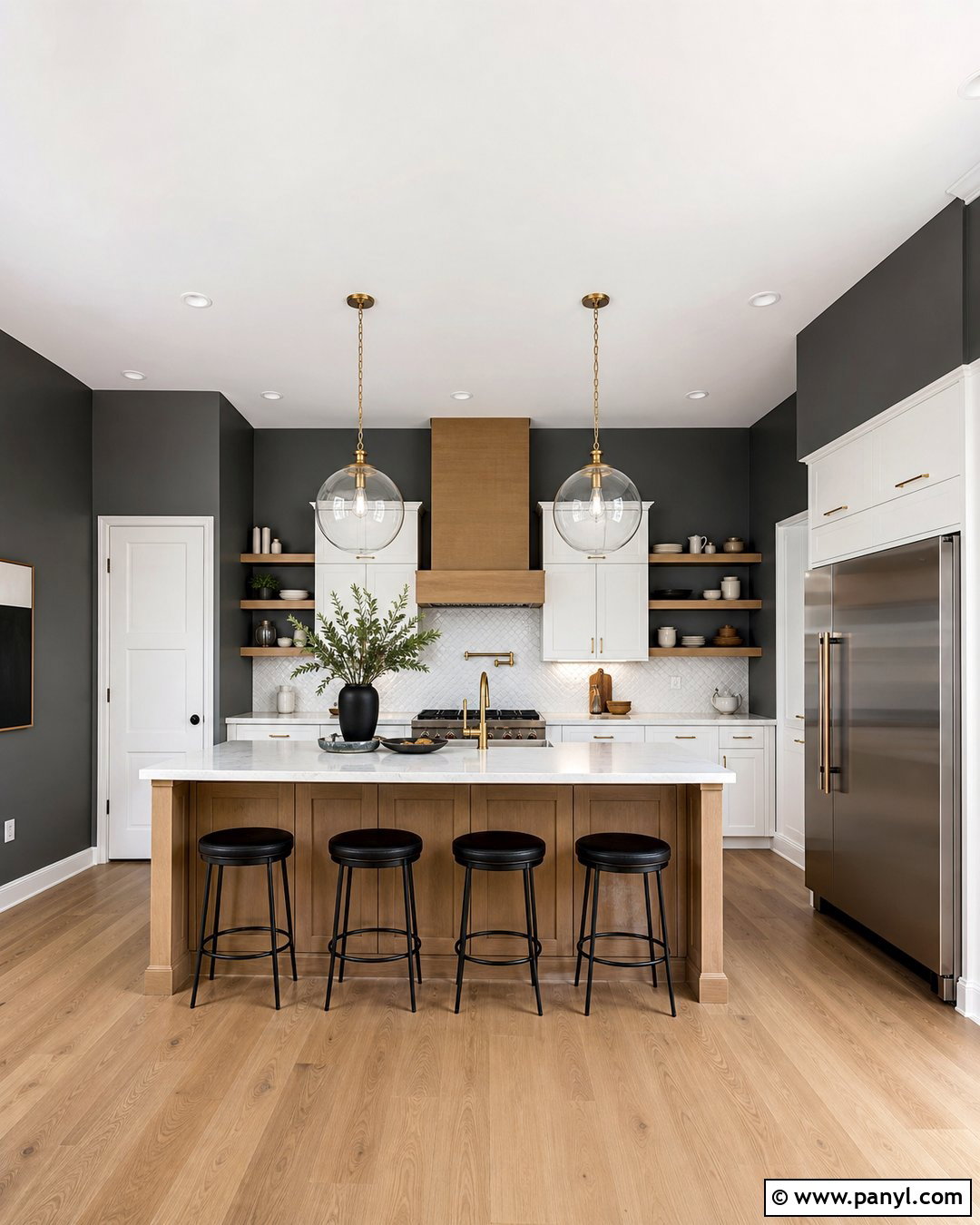 Charcoal Gray Kitchen Walls - 20 Best Gray Kitchen Wall Color Ideas