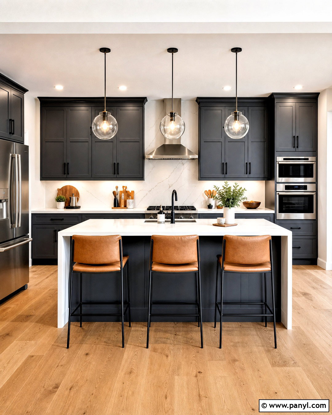 Charcoal Gray Kitchen With Crisp White - 20 gray kitchen ideas color combos