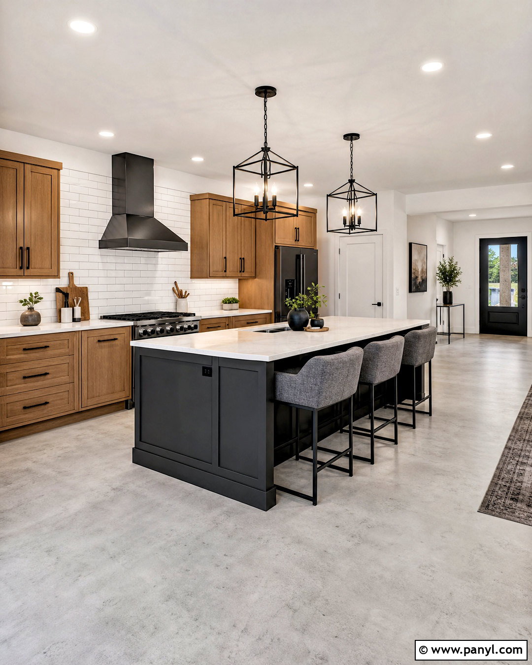 Charcoal Gray Kitchen With Oak Cabinets - 20 kitchen color schemes with oak cabinets