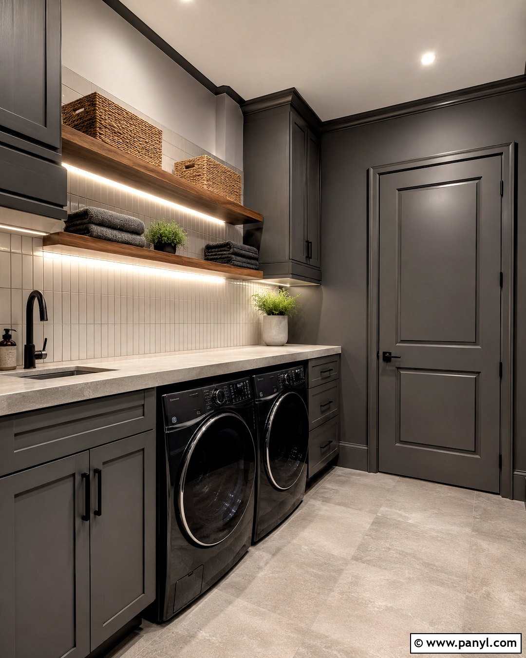 Charcoal Gray Laundry Room - 20 dark laundry room ideas