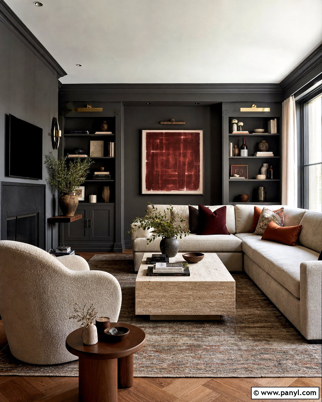 Charcoal Gray Living Room - 20 gray interior design ideas