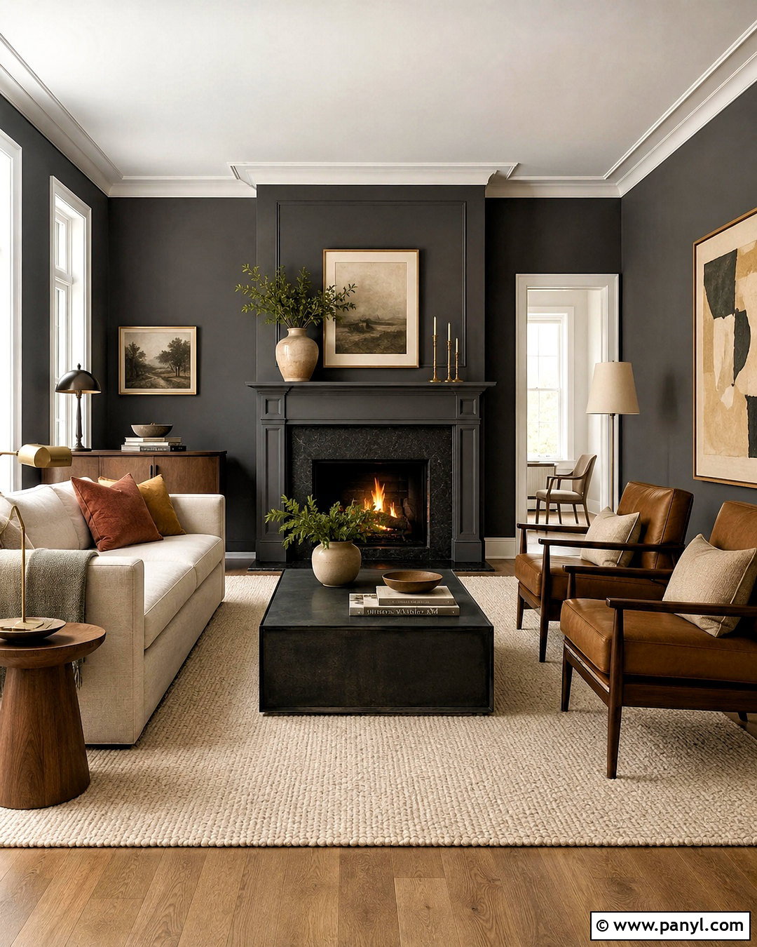 Charcoal Gray Living Room - 20 moody living room paint colors