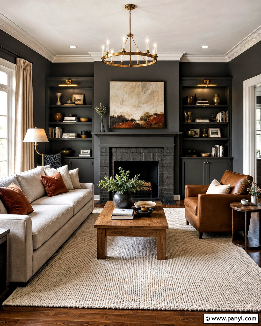 Charcoal Gray Living Room - 20 paints for home living rooms