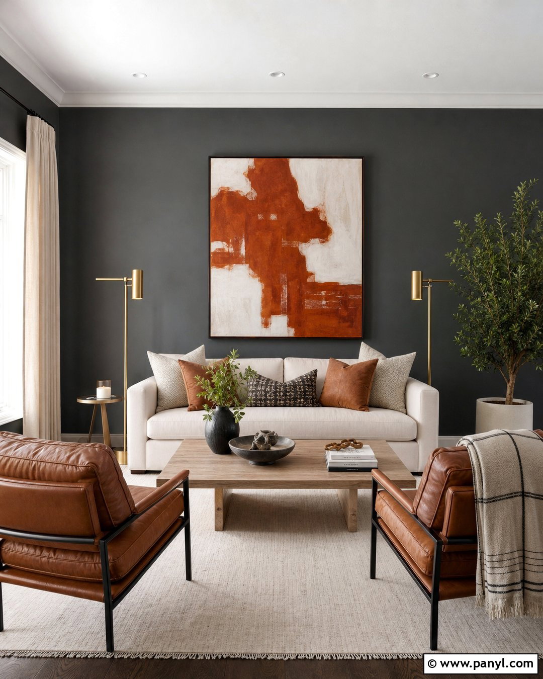 Charcoal Gray Living Room Walls - 45 wall colors for living room ideas