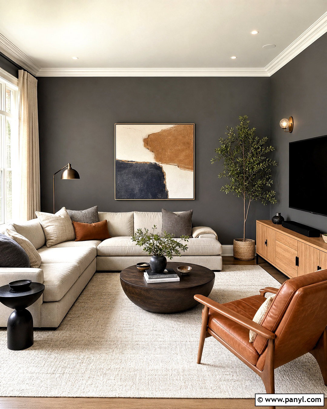 Charcoal Gray Living Room Walls - 20 living room wall paint color ideas