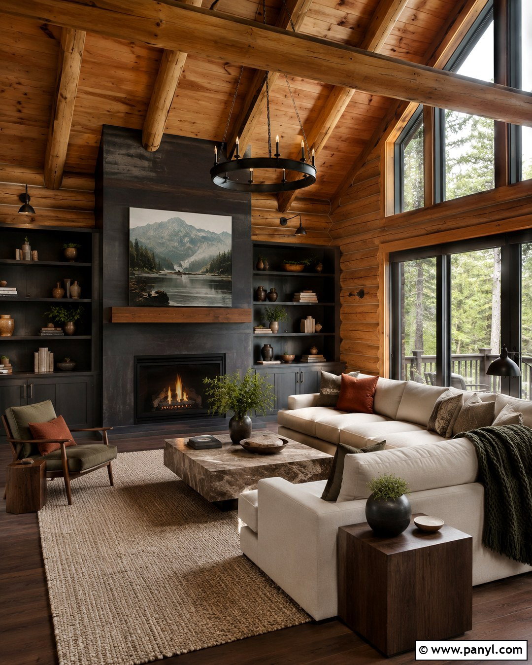 Charcoal Gray Log Cabin Interior - 20 Log Cabin Interior Colors