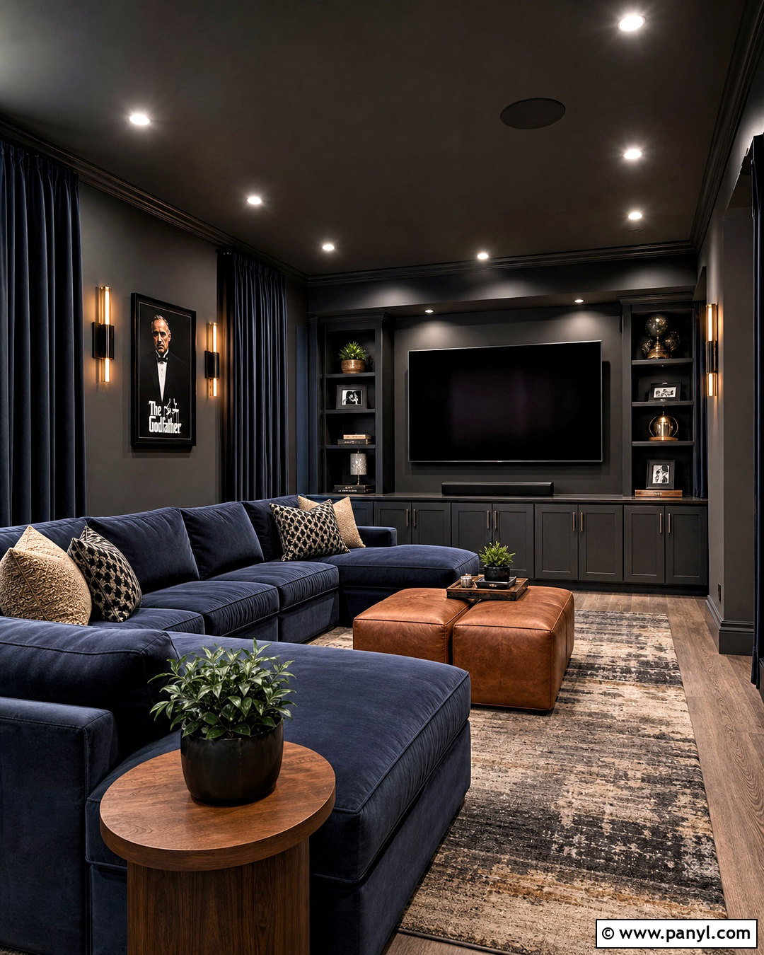 Charcoal Gray Media Room Color Scheme - 20 room colour ideas