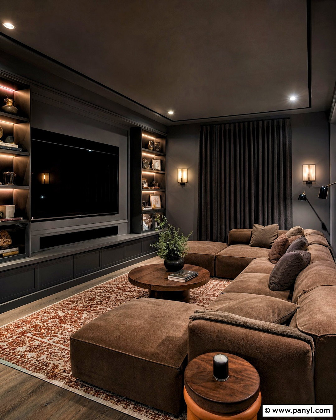 Charcoal Gray Media Room Paint - 20 interior paint ideas