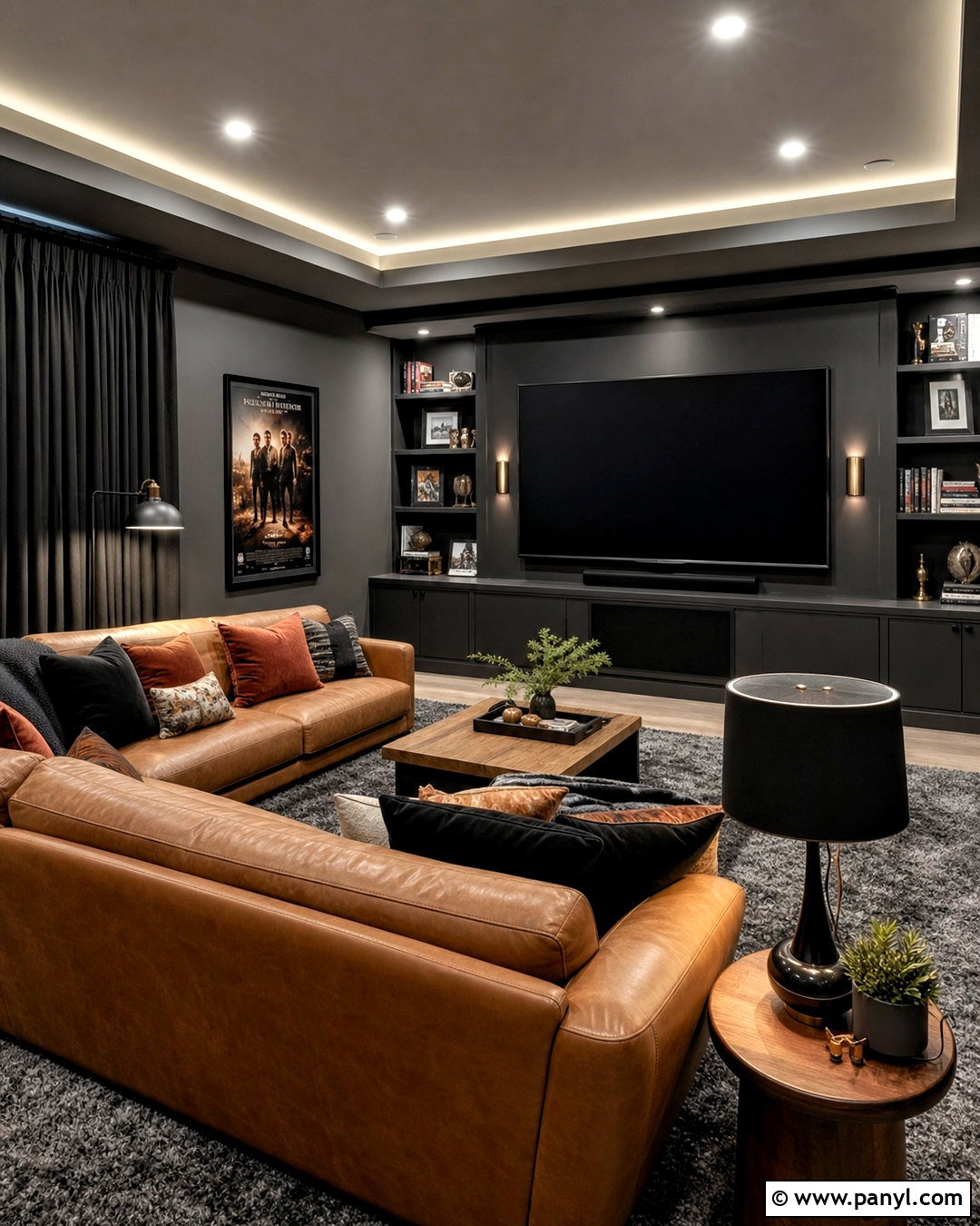 Charcoal Gray Media Room Wall Paint - 20 room wall paint ideas