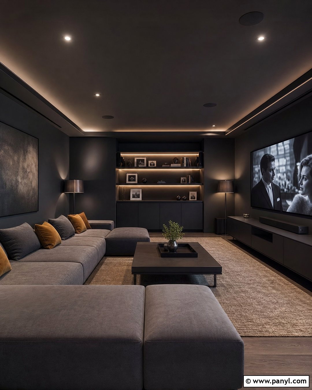 Charcoal Gray Media Room Walls - 50 paint ideas for walls
