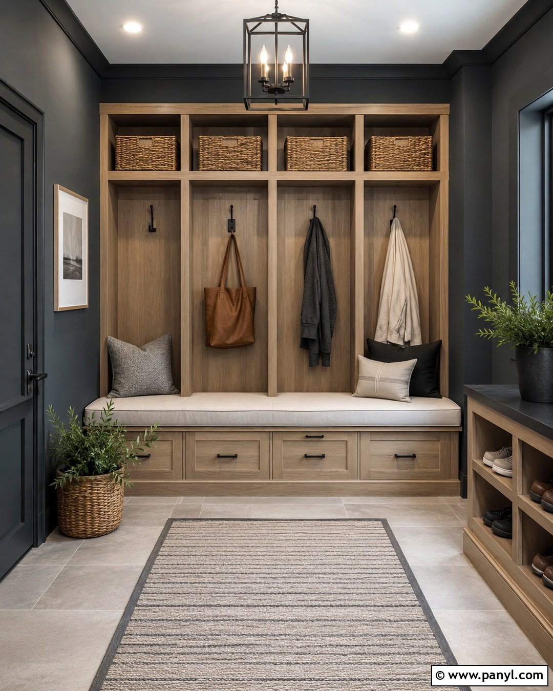 Charcoal Gray Mudroom Walls - 20 Dark Mudroom Wall Colors
