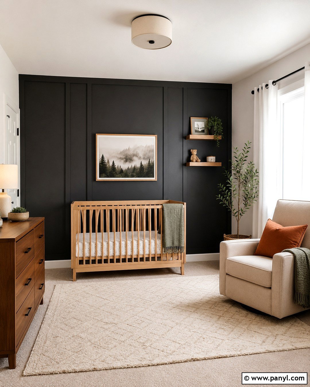 Charcoal Gray Nursery Accent Wall - 20 Nursery Gray Walls