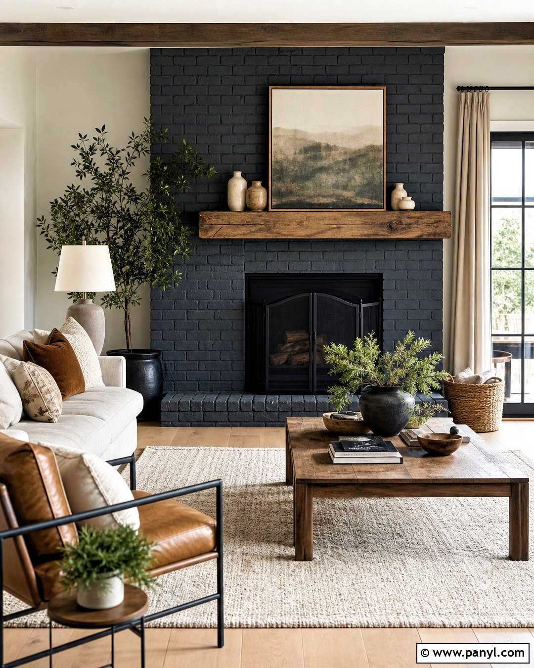 Charcoal Gray Painted Brick Fireplace - 20 gray fireplace brick painted ideas