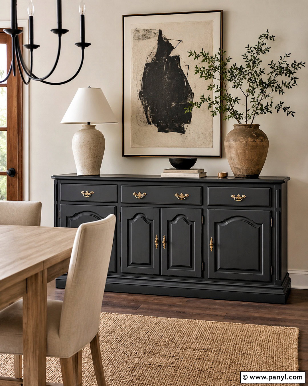 Charcoal Gray Painted Buffet - 20 painted buffet ideas