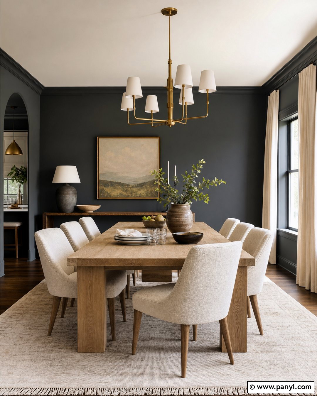 Charcoal Gray Painted Walls Dining Room - 35 Gray Painted Walls