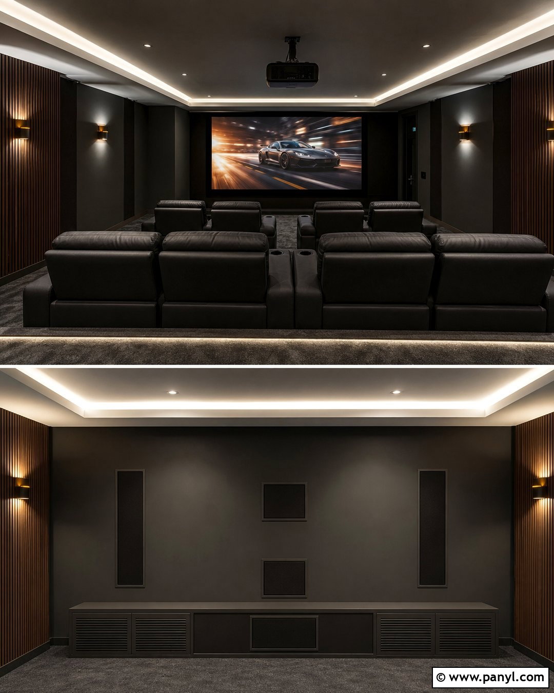 Charcoal Gray Projector Wall - 20 Projector Wall Color Ideas