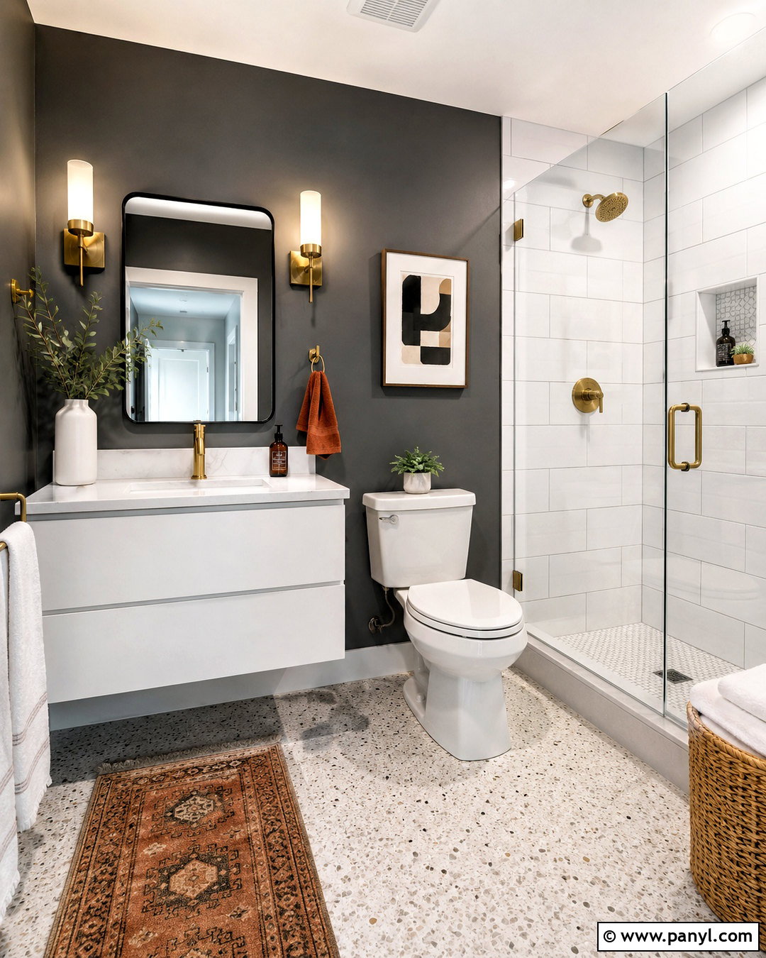Charcoal Gray Small Bathroom Walls - 35 small bathroom wall colors