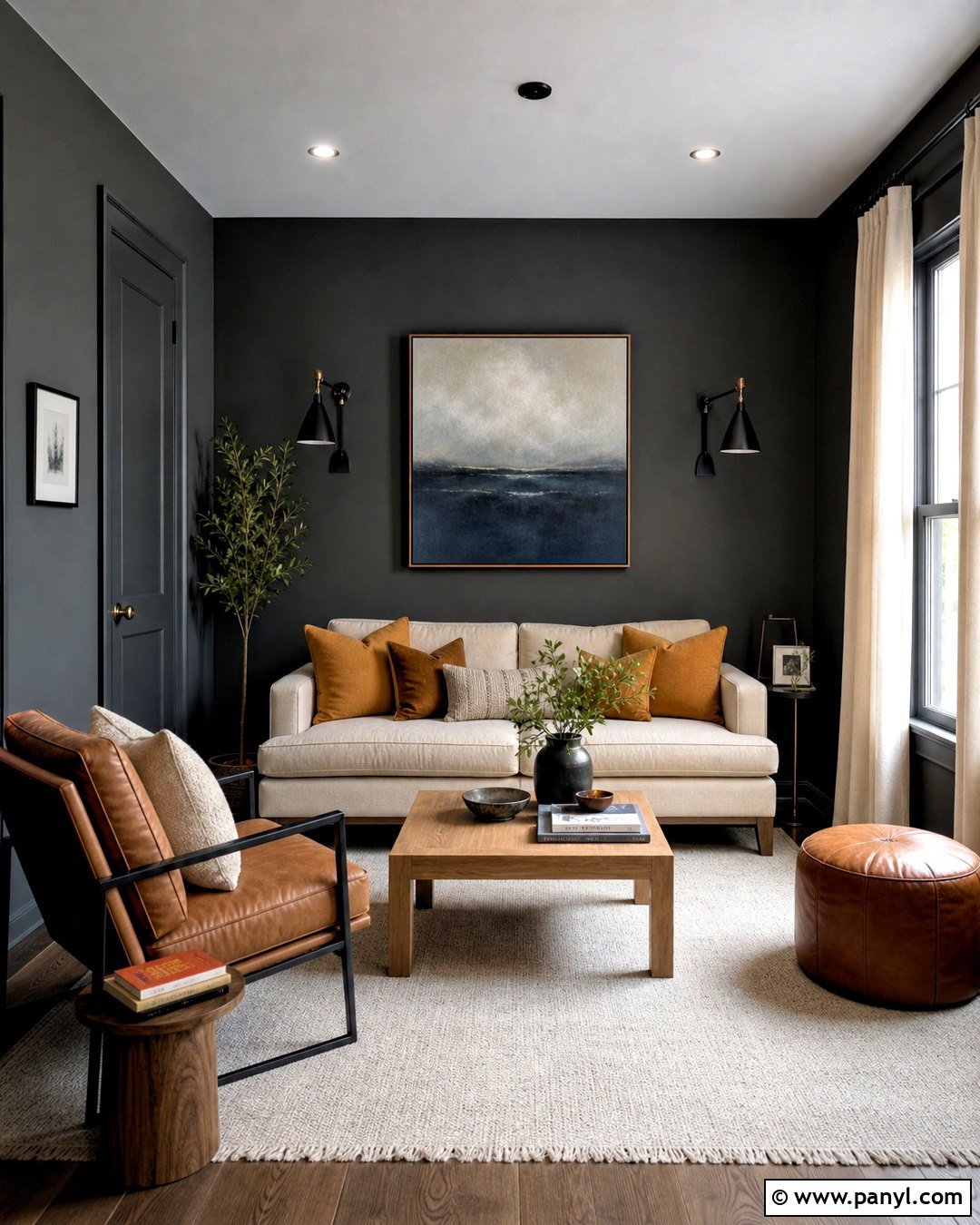 Charcoal Gray Small Living Room - 20 small living room paint color ideas