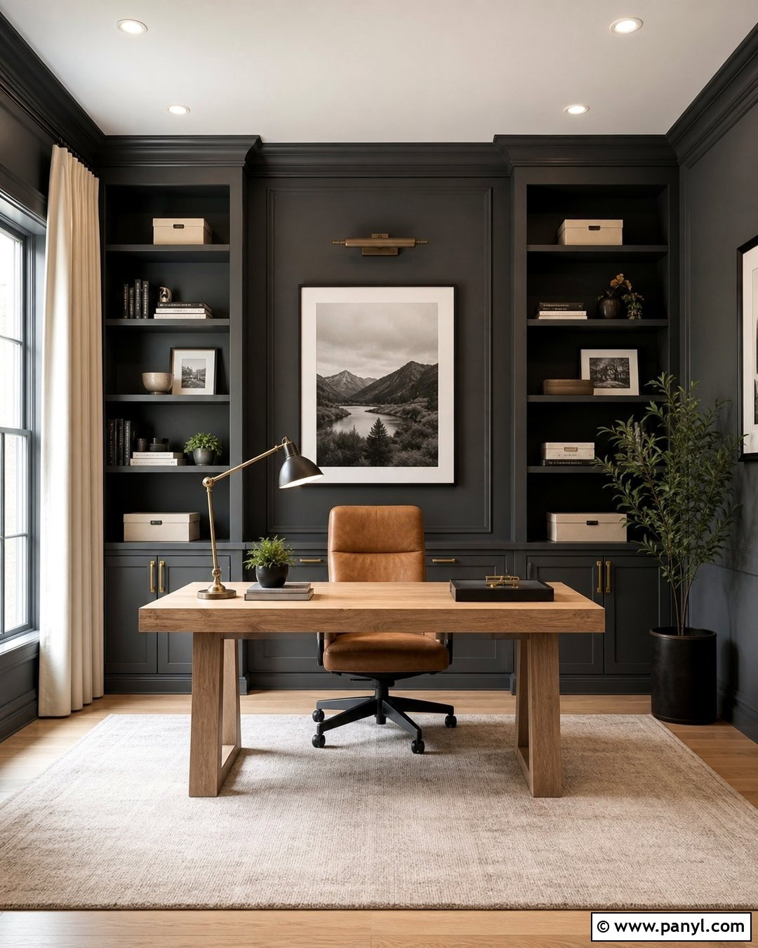 Charcoal Gray Study Room - 20 Best Wall Color For Study Room Ideas