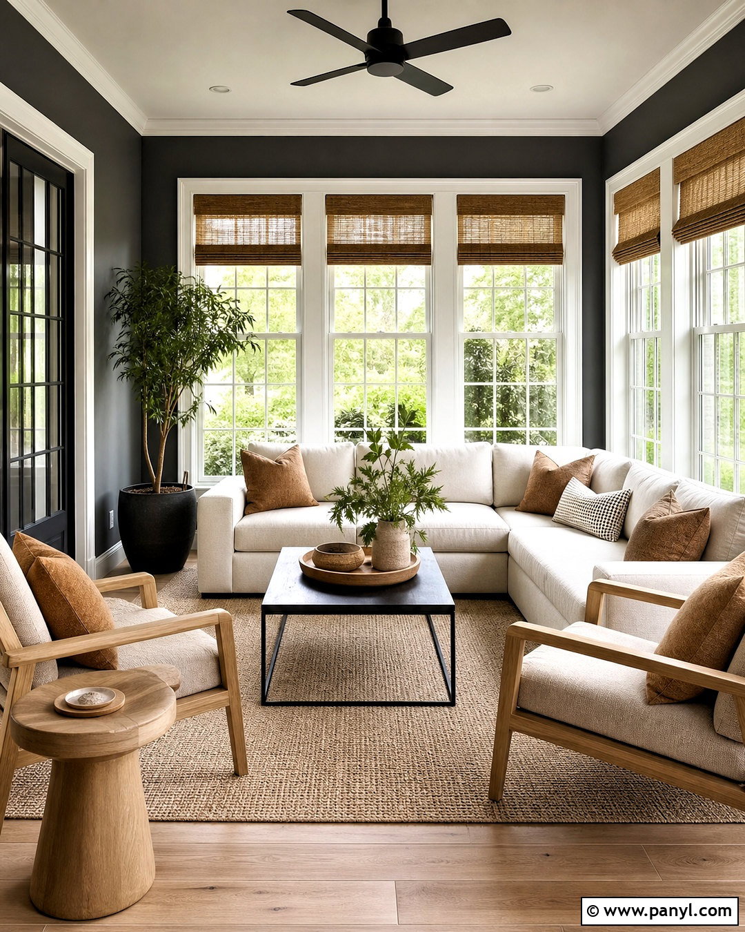 Charcoal Gray Sunroom Paint Color - 20 sunroom paint colors ideas