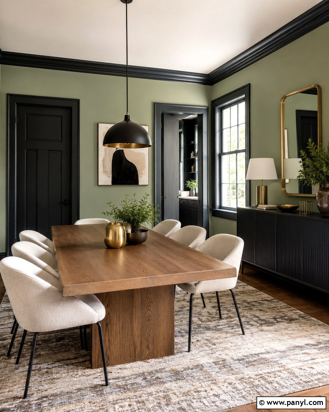 Charcoal Gray Trim With Green Walls - 20 Trim Colors For Green Walls