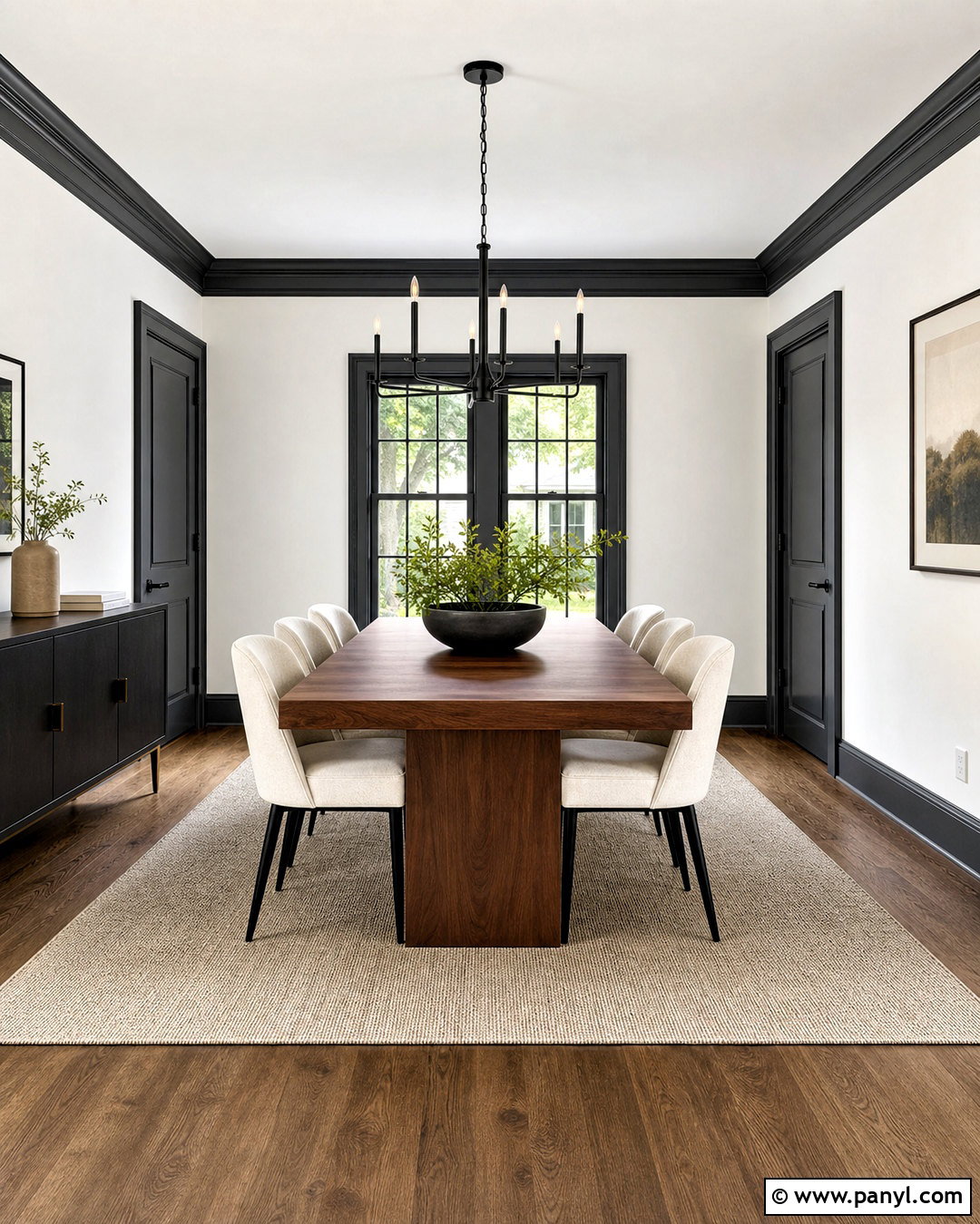 Charcoal Gray Trim With White Walls - 20 trim paint color ideas