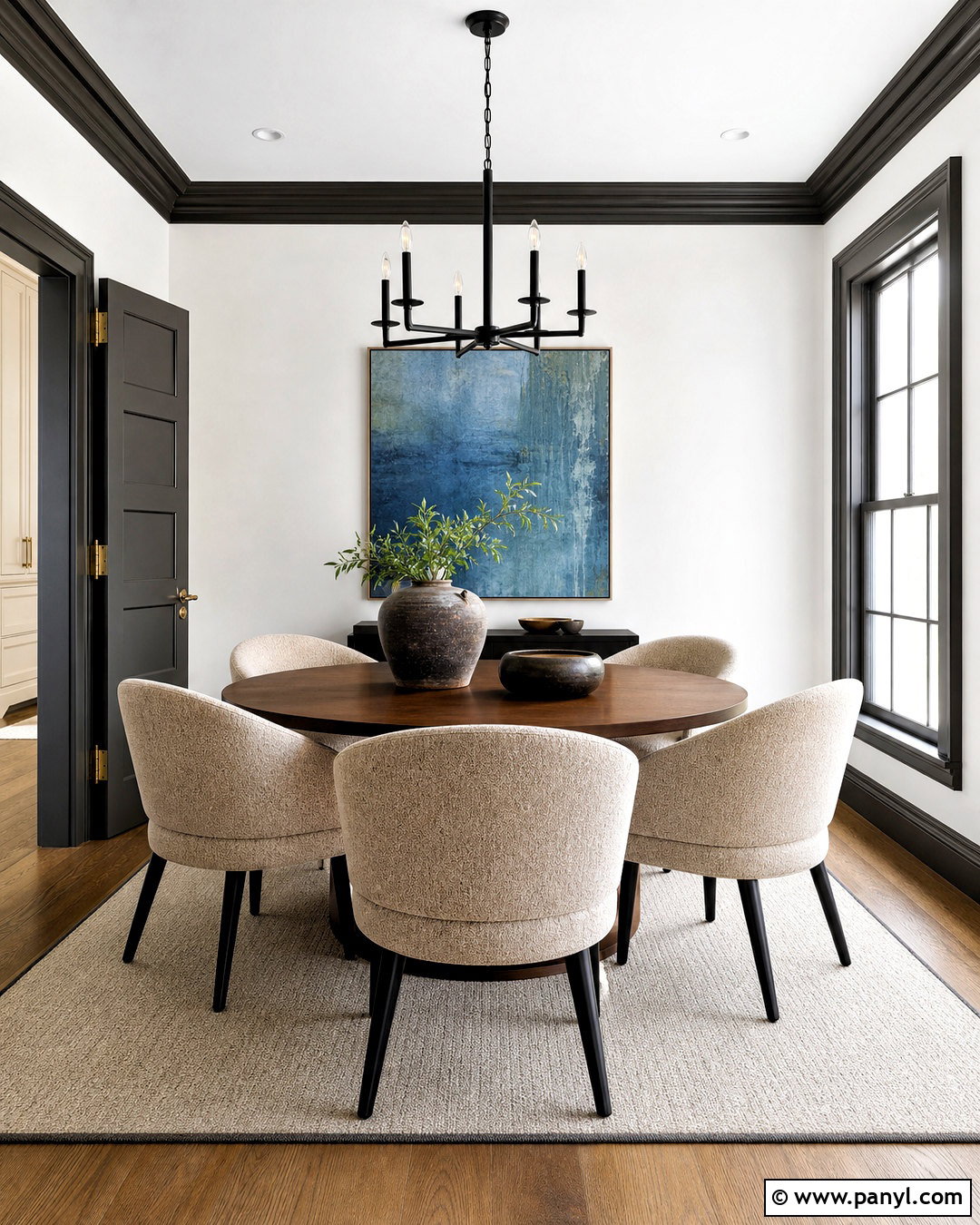 Charcoal Gray Trim With White Walls - 20 white walls with different color trim ideas