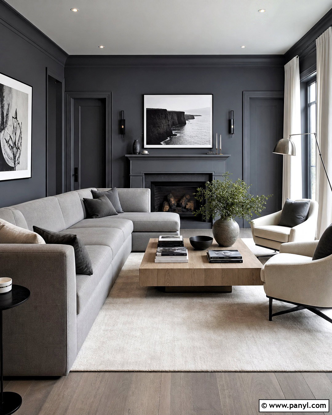 Charcoal Gray Walls And Trim - 20 monochromatic walls and trim ideas