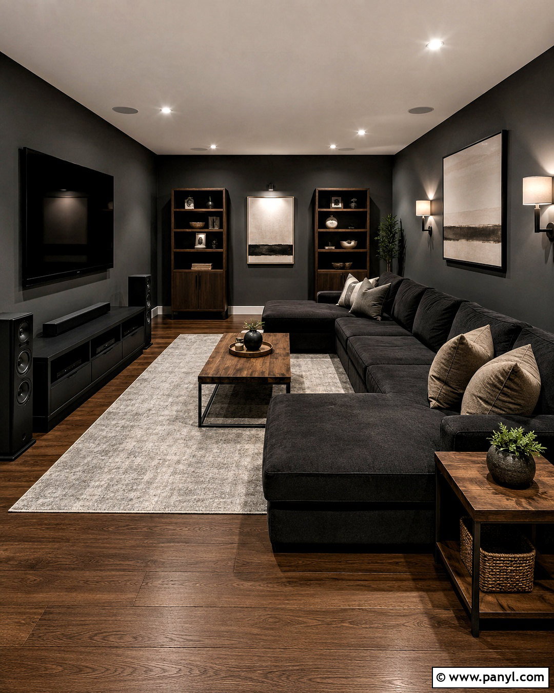 Charcoal Gray Walls With Black Decor - 20 Wall Colors That Go With Black Ideas