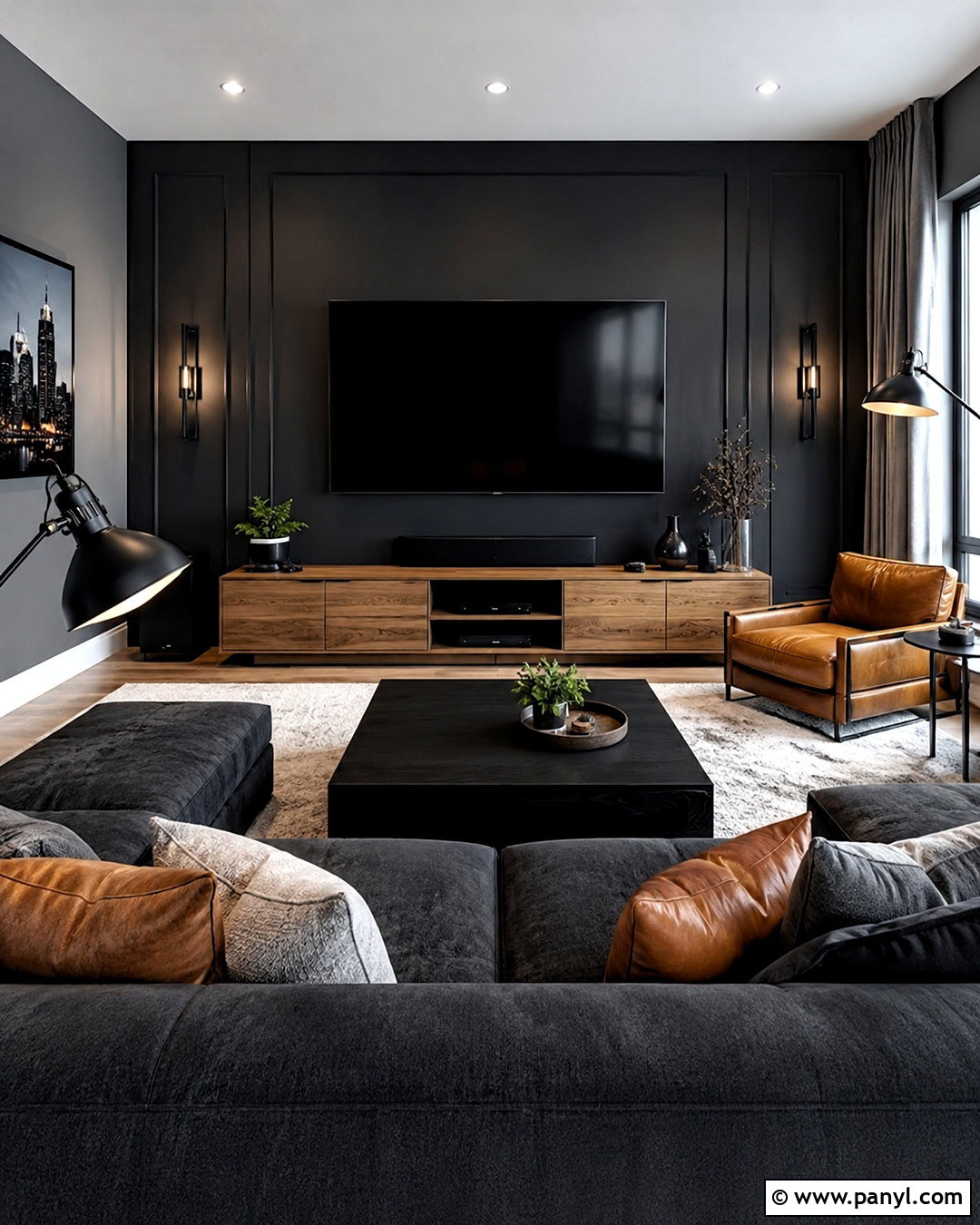 Charcoal Gray With A Black Accent Wall - 20 What Colors Go With A Black Accent Wall Ideas