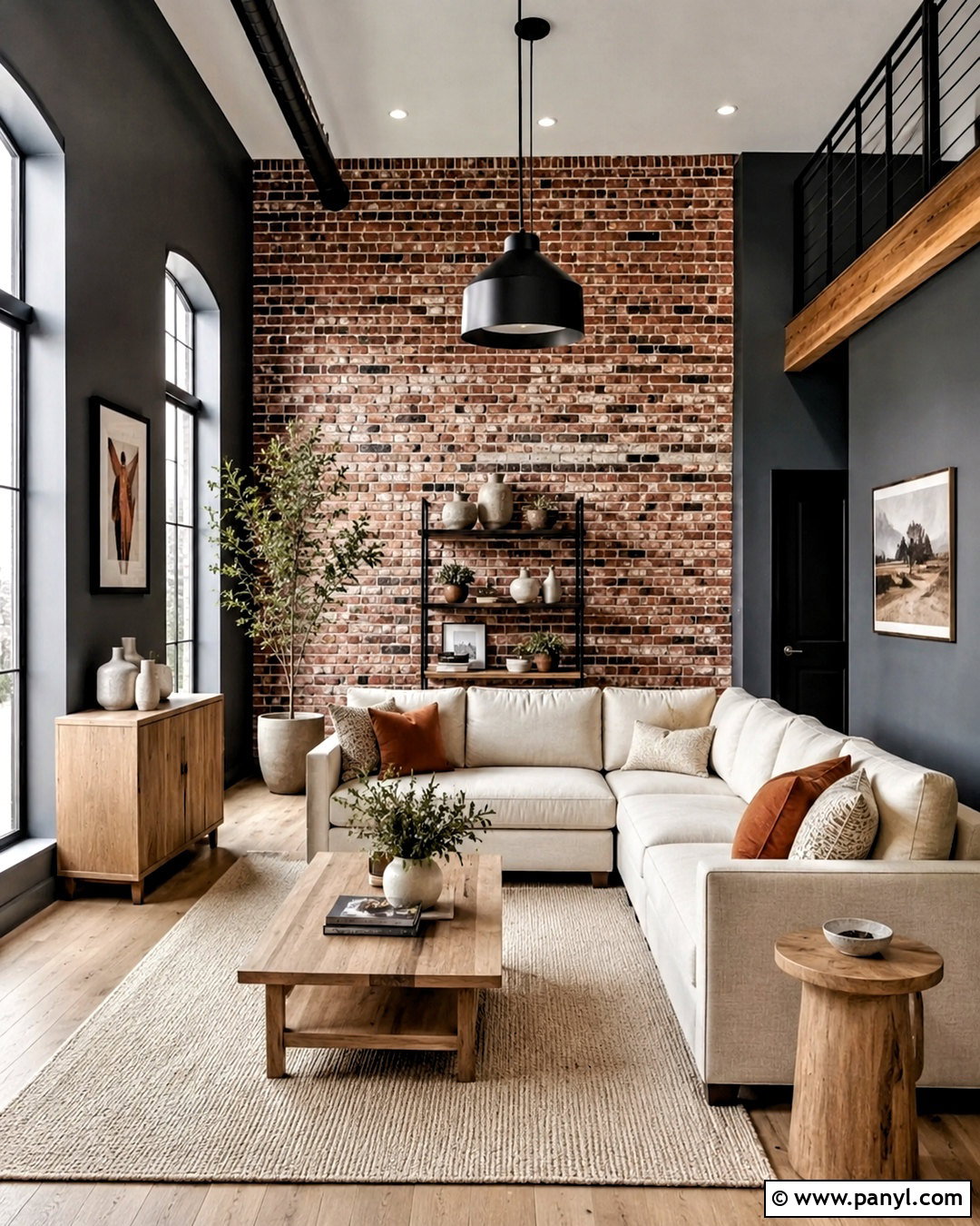 Charcoal Gray With A Brick Wall - 20 What Color Goes With Brick Wall Ideas