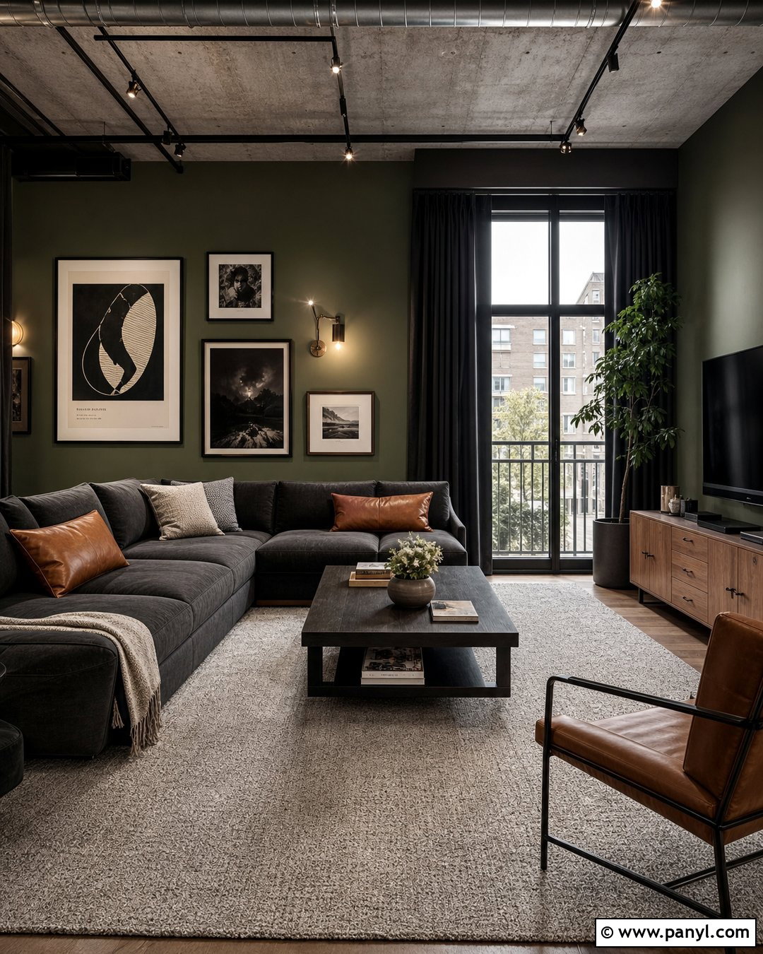 Charcoal Gray With Olive Green Walls - 20 Colors That Go With Olive Green Walls