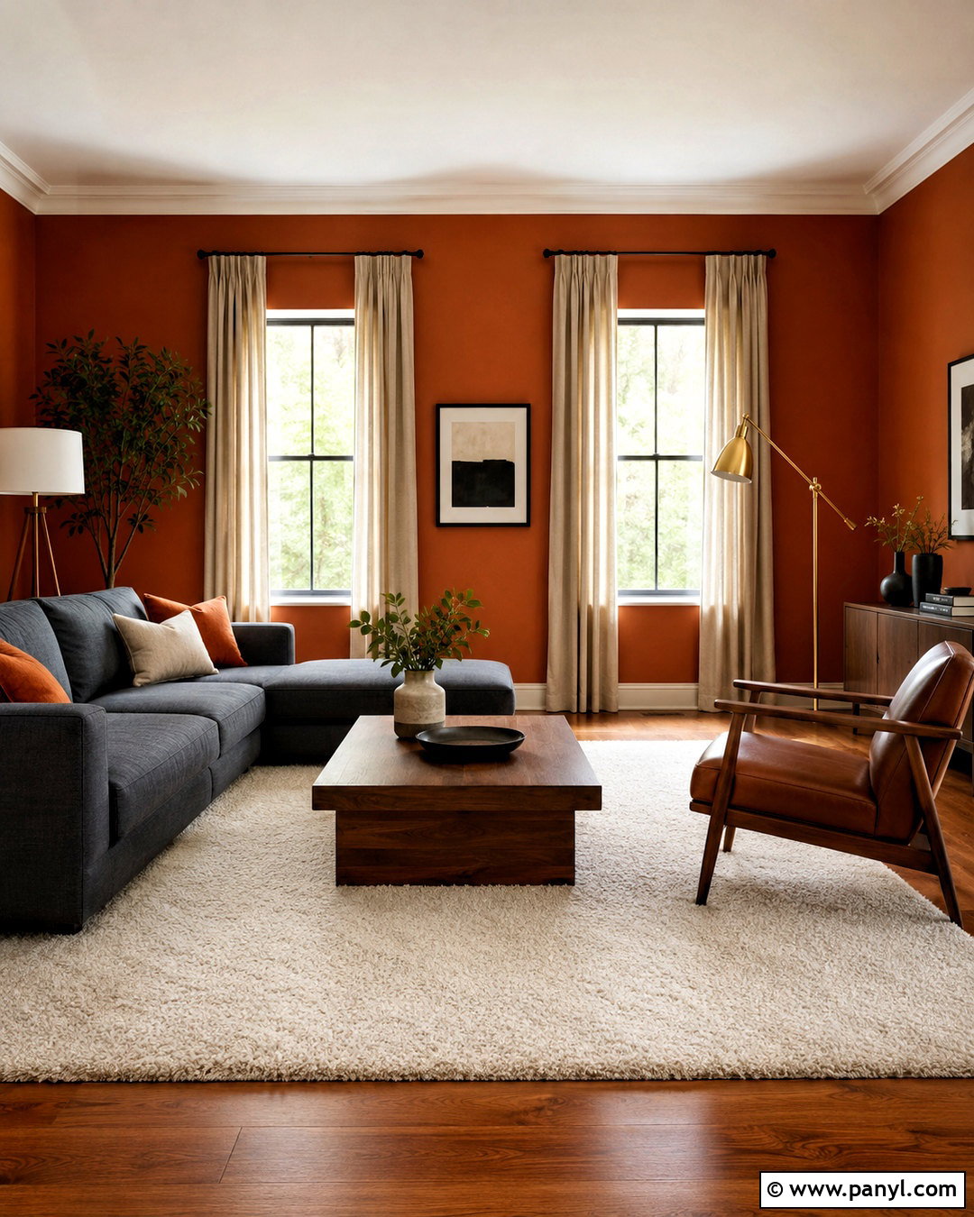 Charcoal Gray With Orange Walls - 20 What Colors Go With Orange Walls