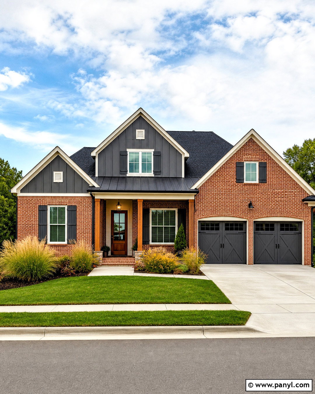 Charcoal Gray With Red Brick - 20 colors that go with red brick ideas