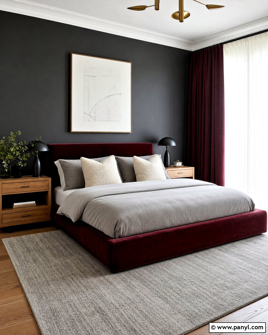 Charcoal Grey And Burgundy Bedroom - 20 grey and burgundy bedroom ideas