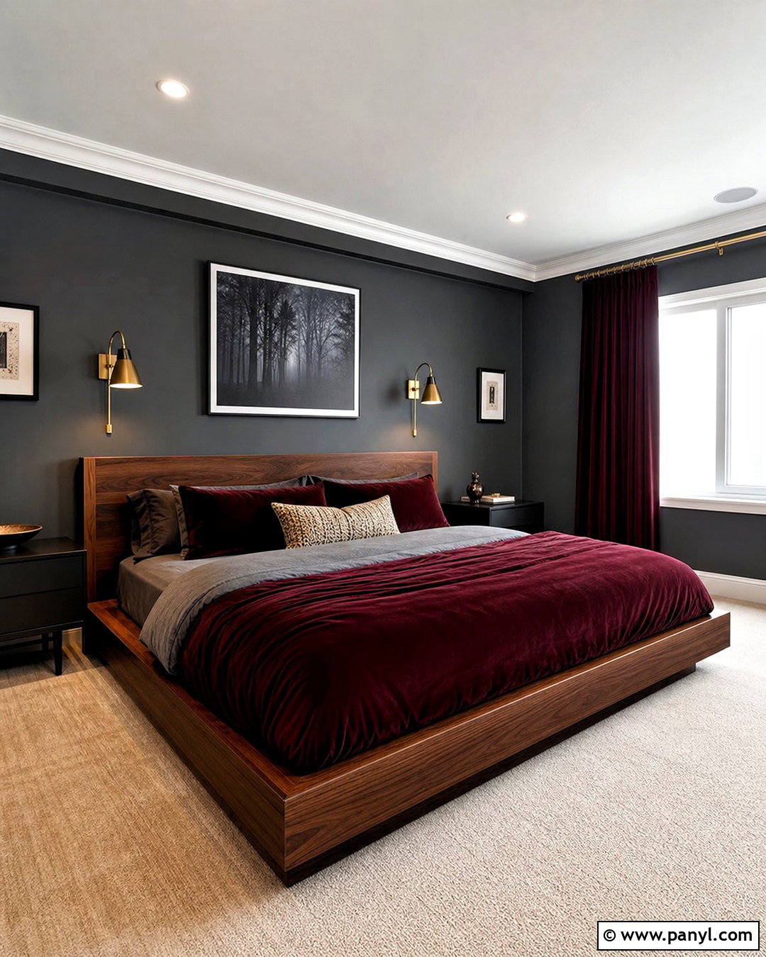 Charcoal Grey And Deep Maroon Bedroom - 20 grey and maroon bedroom ideas
